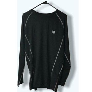 Radhype Active Shirt Athletic Training Top Mens Large Stretch Long Sleeve Black